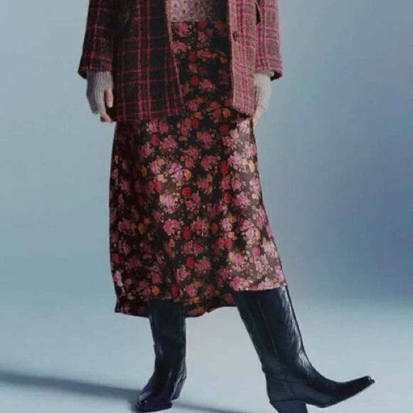 ZARA FLORAL PRINT SKIRT - Picture 4 of 10